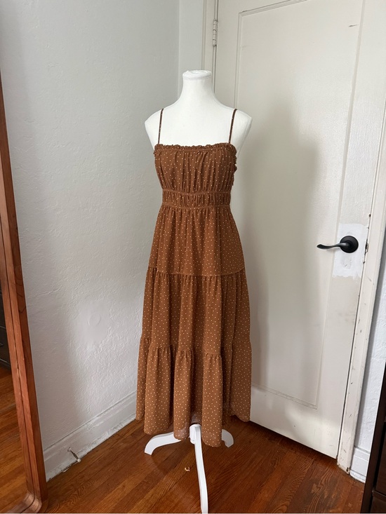Madewell Dresses & Skirts - Madewell Brown Polka Dot Tiered Maxi Dress